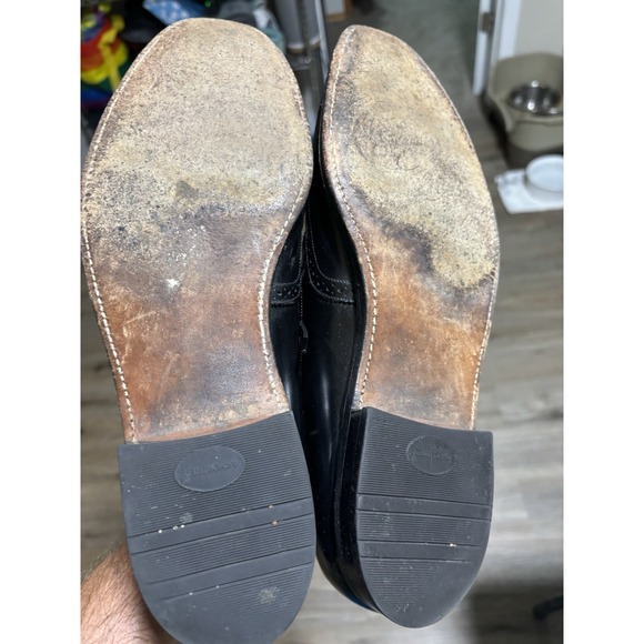 Men's Johnston and Murphy Limited 11 Wingtip Dress Shoes Optima Leather Blk - Picture 6 of 8